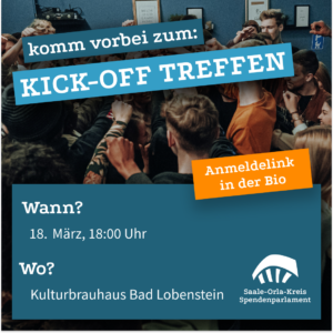 Read more about the article Spendenparlament Kick-Off Veranstaltung