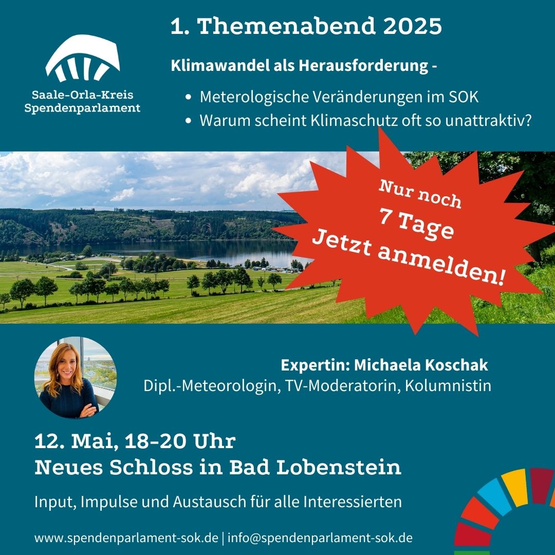 Mehr über den Artikel erfahren Nur noch 7 Tage: Themenabend 12.Mai 25