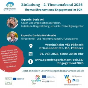 Mehr über den Artikel erfahren Themenabend „Ehrenamt und Engagement im Saale-Orla-Kreis“ – Austausch, Impulse und neue Ideen