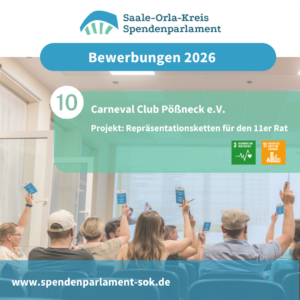 Mehr über den Artikel erfahren Bewerbungen 2026 – (10) Carneval Club Pößneck e.V.